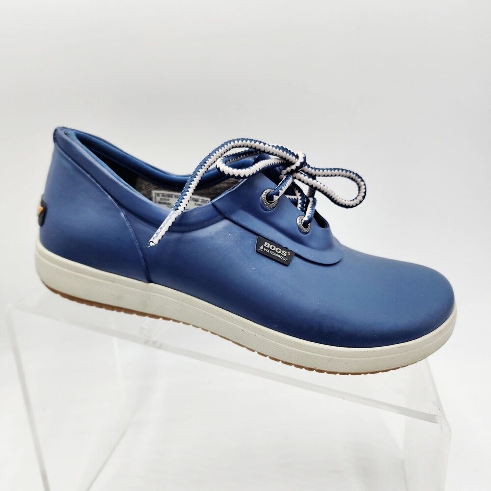 Bogs Quinn Womens Size 6 Blue Rubber Waterproof Lace Up Muck Shoes Farmer